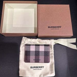 Burberry Black and Brown Check Cardholder